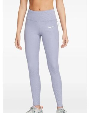 Nike Reflective-Print Haze/Cave" Running Leggings - Blue