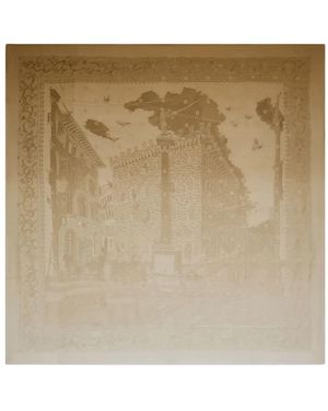 Ferragamo Palazzo Silk Jacquard Degrade Scarf - Natural