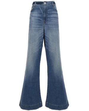 7 For All Mankind Faded-Effect Wide-Leg Jeans - Blue