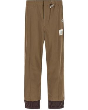 Maison Mihara Yasuhiro Gabardine-Hose Im Layering-Look - Natur