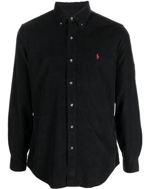 Polo Ralph Lauren Embroidered-Logo Cotton Shirt - Black