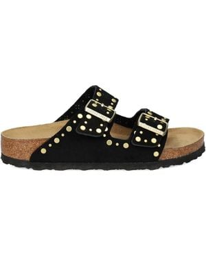 Birkenstock Arizona Rivet Studded Double-Buckle Sandals - Black