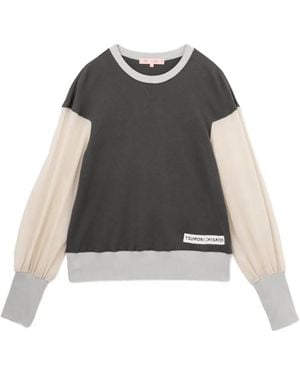Tsumori Chisato Balloon-Sleeve Logo-Patch Jumper - Black