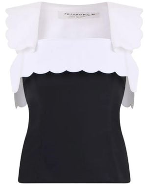 Philosophy Di Lorenzo Serafini Scalloped-Edge Blouse - White