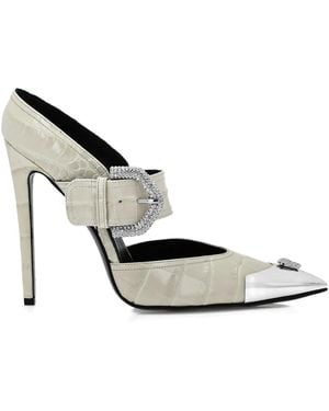Philipp Plein Crocodile-Embossed Heeled Pumps - Metallic