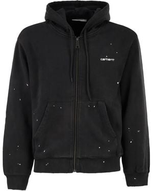 Carhartt Paint-Effect Zip-Up Hoodie - Black