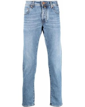Incotex Mid-Rise Straight-Leg Jeans - Blue