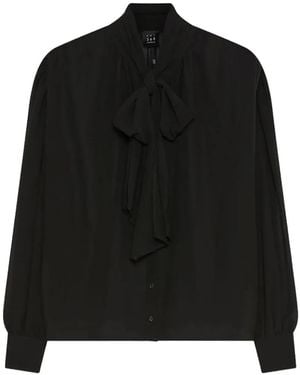 Marella Bow-Detail Shirt - Black