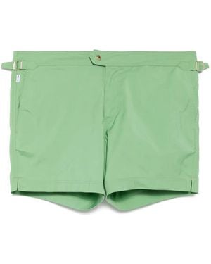 Tom Ford Side-Buckle Swim Shorts - Green