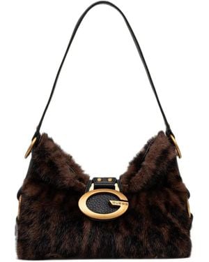 Guess Mini Camden Tote Bag Mit Leopardenprint - Schwarz