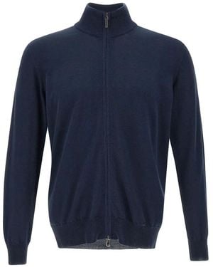 Kangra Zip High-neck Cardigan - ブルー