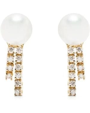 Mizuki Pendiente En Oro Amarillo De 18Kt Con Perlas - Blanco
