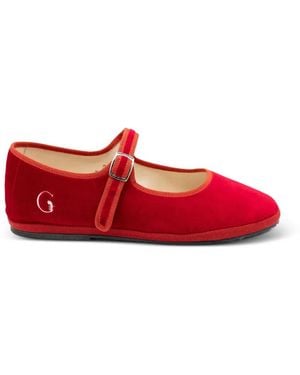 Gondolina Opera Logo-Detail Ballet Flats - Red