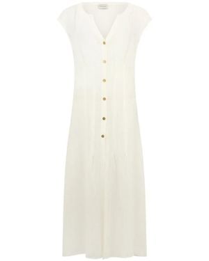 LeKasha Acre Button-Front Dress - White