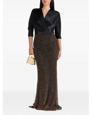 Rhea Costa Robe Vivienne À Ornements De Perles - Black