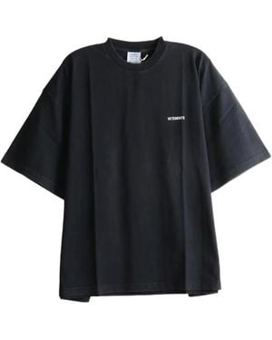 Vetements Logo-Print Oversized T-Shirt - Black