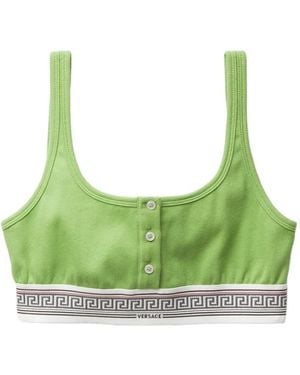 Versace Button Trim Bra - Green