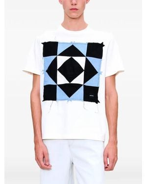 A.P.C. Patchwork-Detail T-Shirt - White