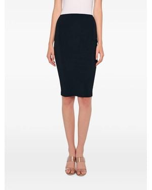 Norma Kamali Straight-Cut High-Waist Midi Skirt - Black