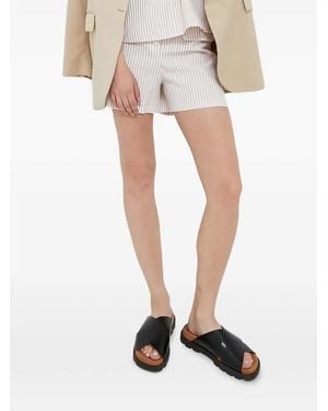 Benetton Short À Rayures - White