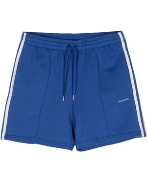 P.A.R.O.S.H. Logo-Embroidered Striped Shorts - Blue