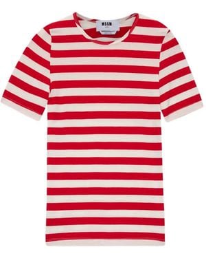 MSGM ストライプ ショートスリーブトップ - レッド