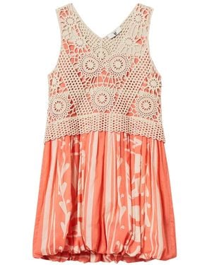 Twinset Crochet-Detail Mini Dress - Red