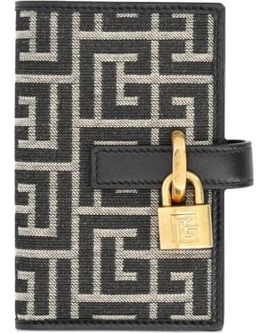 Balmain Monogram Padlock Wallet - Black