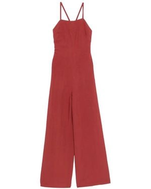 MOUTAKI Tie-Back Wide-Leg Jumpsuit - Red