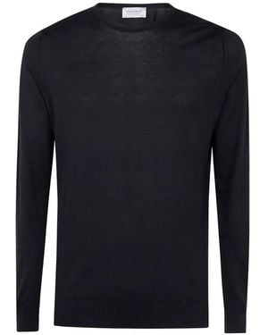 John Smedley Long-Sleeves Crew-Neck T-Shirt - Blue
