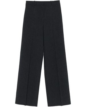 HUGO Pinstripe Straight-Leg Trousers - Blue