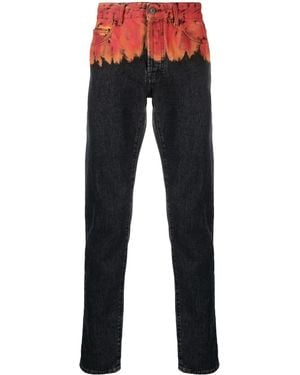 Marcelo Burlon Flame-Print Jeans - Black