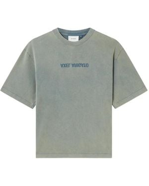 Axel Arigato Logo-Print Acid-Wash T-Shirt - Grey