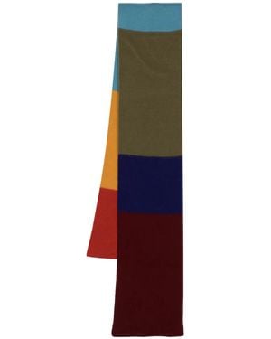 Pringle of Scotland Striped Lambs Wool Scarf - White