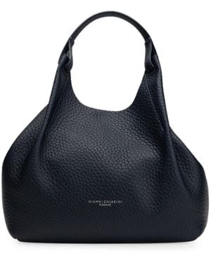 Gianni Chiarini Dua Grainy Leather Tote Bag - Blue