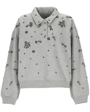 Levi's Embellished-Floral Sweater - Gray