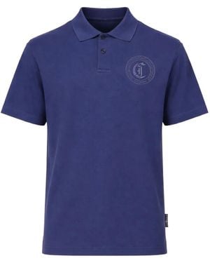 Just Cavalli Jc Monogram Embroidery Polo Shirt - Blue