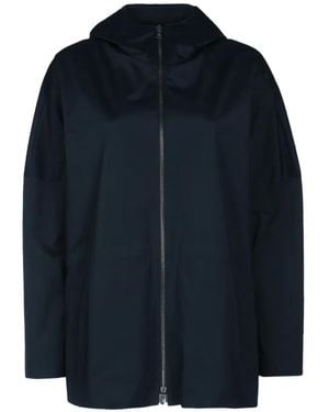 Harris Wharf London フーデッド パーカーコート - ブルー