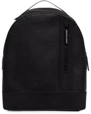 ARMANI EXCHANGE Zaino Con Zip E Logo Goffrato - Nero