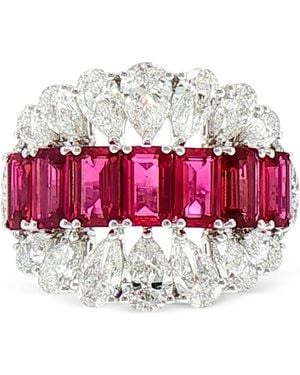 HYT Jewelry Ruby And Diamond Ring - Red