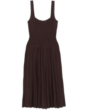 STAUD Plissiertes Ellison Midikleid - Lila