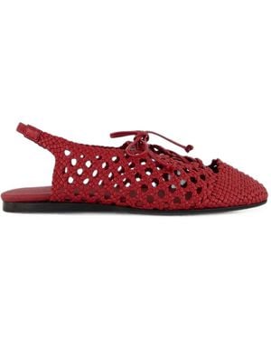 Hereu Sardana Handwoven Sandals - Red