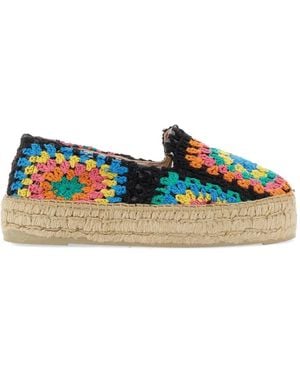 Manebí Multicolour Crochet Espadrilles - Blue