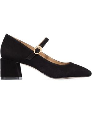 Bernardo Buckle-Strap Block-Heel Pumps - Black