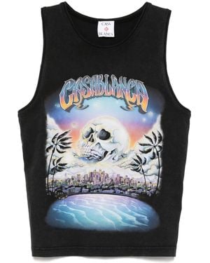 CASABLANCA La Premonition Printed Baby Tank Top - Black