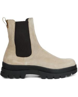 Moorer Morisot-P5 Suede Chunky-Sole Chelsea Boots - White