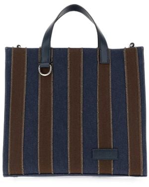 Fendi Pequin Tote Bag - Blue