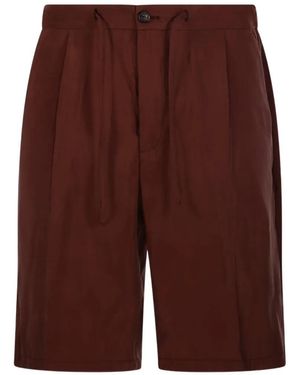 Hevò Pleated Drawstring Shorts - Purple