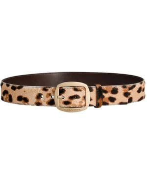 Dolce & Gabbana Leopard-Print Buckle Belt - White