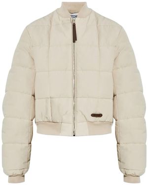 Moschino Quilted Bomber Jacket - Natural